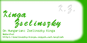 kinga zselinszky business card